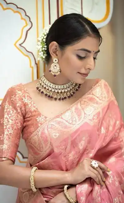 KP 5072B Peach Color Soft Lichi Silk Jacquard On All Over Saree Casual, Party Wear, Wedding, Events Etc. Expected Delivery 4-6 Working Days @1499/- | Bollywood Sarees, Creative Sarees, Designer Sarees, Embroidered Sarees, Ethnic Saree, Modern Digital sarees, Party Wear Sarees, Sarees