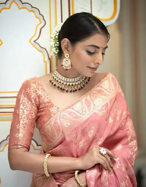 KP 5072B Peach Color Soft Lichi Silk Jacquard On All Over Saree Casual, Party Wear, Wedding, Events Etc. Expected Delivery 4-6 Working Days @1499/- | Bollywood Sarees, Creative Sarees, Designer Sarees, Embroidered Sarees, Ethnic Saree, Modern Digital sarees, Party Wear Sarees, Sarees