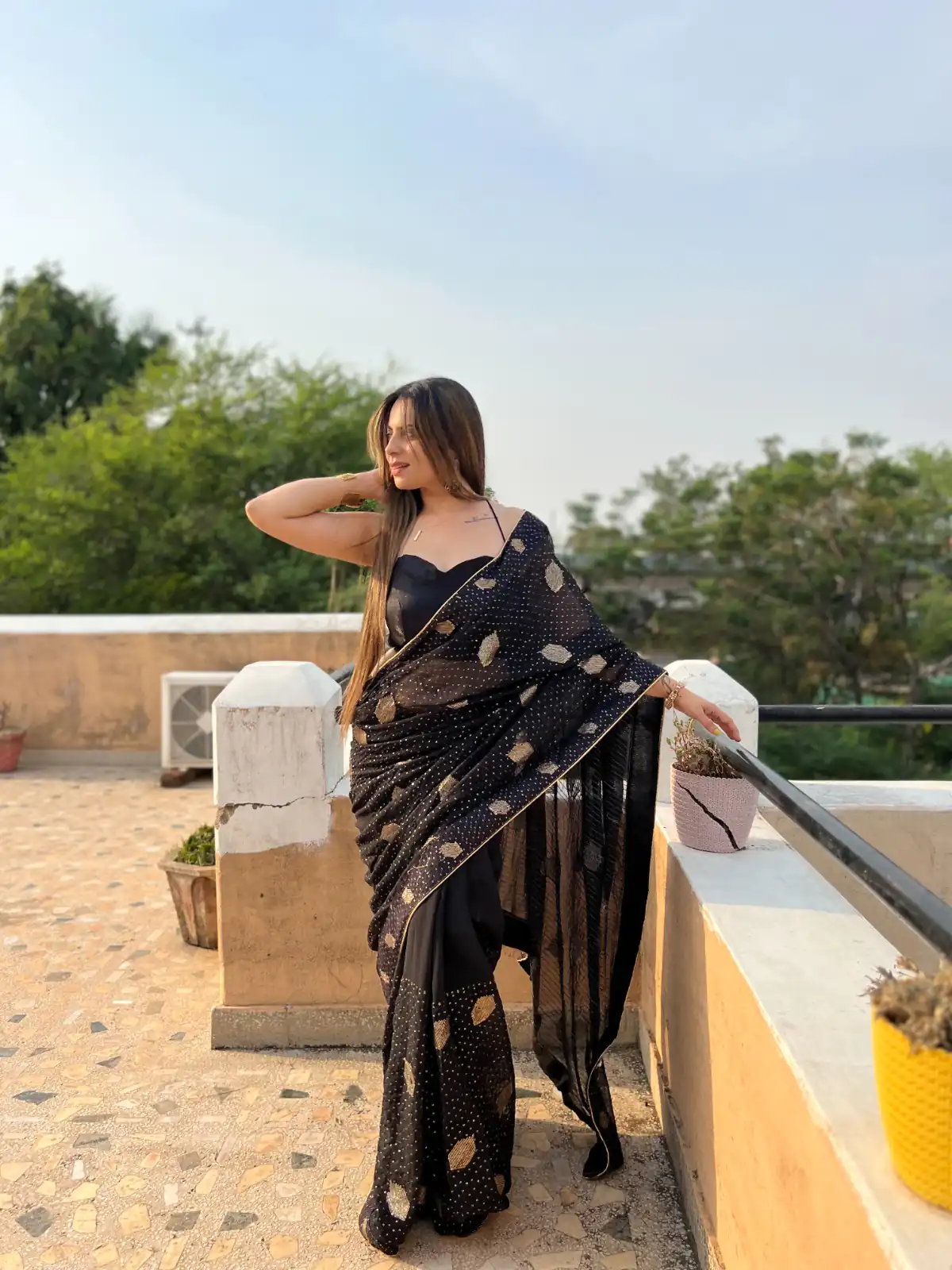 JR 596 Black Color Georgette Sequence Lace border Work Saree Casual, Wedding, Festive, Events Expected Delivery  4-6 Working Days @1599/- | Bollywood Sarees, Creative Sarees, Designer Sarees, Embroidered Sarees, Ethnic Saree, Modern Digital sarees, Party Wear Sarees, Sarees
