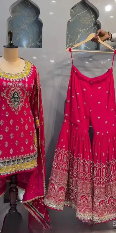 MF 419 Pink Color Georgette Multi Needle Embroidery Salwar Suit  Wedding, Party, Festive, Events Etc. Expected 4-6 Working Days @2249/- | Casual Suits, Creative suits, Designer Suits, Palazzo Suits, Party Wear Suits, Patiala Suits, Salwar suit, Straight Suits