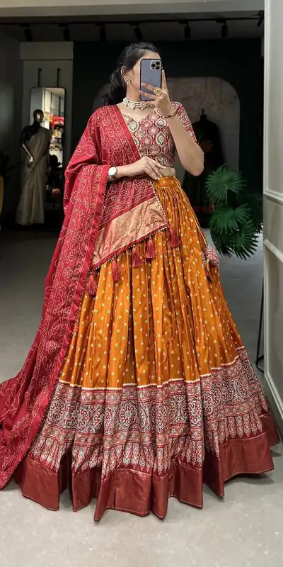 AF Lahriya Yellow Color Tussar Patola Print Foil Work Lehenga Choli Casual, Party Wear, Events, Festivals Wear Etc. Expected Delivery 4-6 Working Days @1999 | Bollywood Lehenga, Creative Lehenga, Designer Lehenga, Embroidered Lehenga, Lehenga, Party Wear Lehenga