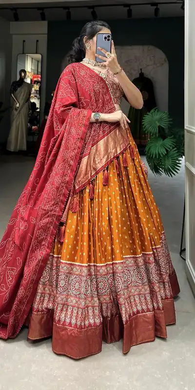 AF Lahriya Yellow Color Tussar Patola Print Foil Work Lehenga Choli Casual, Party Wear, Events, Festivals Wear Etc. Expected Delivery 4-6 Working Days @1999 | Bollywood Lehenga, Creative Lehenga, Designer Lehenga, Embroidered Lehenga, Lehenga, Party Wear Lehenga