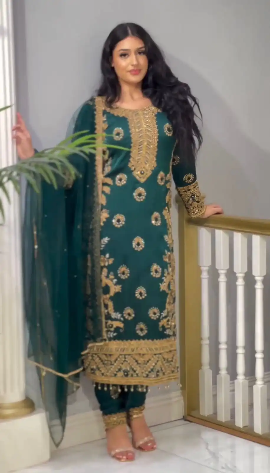 SSR 463 Blue Color Chinnon Silk Embroidery Sequence Salwar Suit Wedding, Party, Festive, Events Expected Delivery 4-6 Working Days @ 2099/- Only | Casual Suits, Creative suits, Designer Suits, Party Wear Suits, Salwar suit, Straight Suits