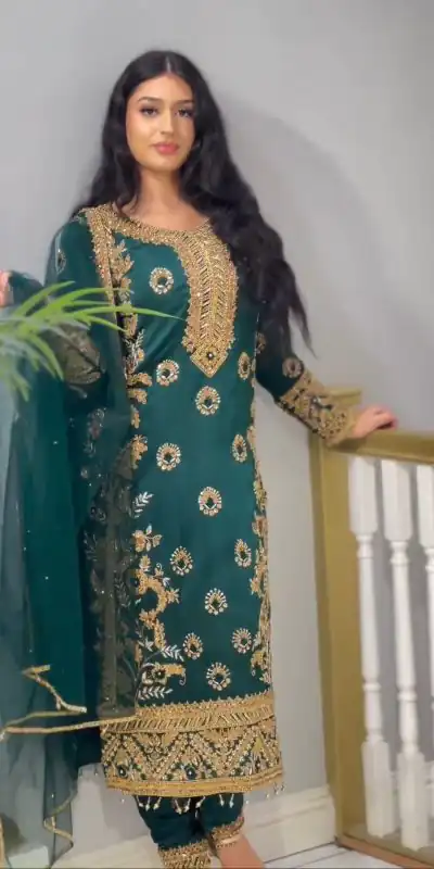 SSR 463 Blue Color Chinnon Silk Embroidery Sequence Salwar Suit Wedding, Party, Festive, Events Expected Delivery 4-6 Working Days @ 2099/- Only | Casual Suits, Creative suits, Designer Suits, Party Wear Suits, Salwar suit, Straight Suits