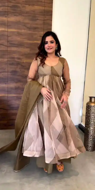 RTC 5517 Brown Color Tabby Silk Organza Digital Printed Salwar Suit Wedding, Party, Festive, Events Etc. Expected Delivery 4-6 Working Days @2099/- | Jump Suits, Casual Suits, Creative suits, Designer Suits, Palazzo Suits, Party Wear Suits, Patiala Suits, Salwar suit, Straight Suits