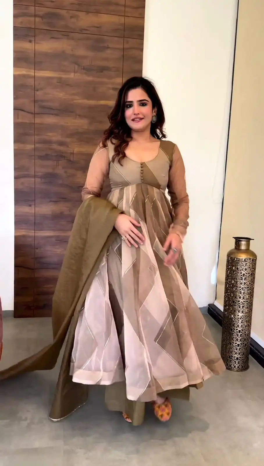 RTC 5517 Brown Color Tabby Silk Organza Digital Printed Salwar Suit Wedding, Party, Festive, Events Etc. Expected Delivery 4-6 Working Days @2099/- | Jump Suits, Casual Suits, Creative suits, Designer Suits, Palazzo Suits, Party Wear Suits, Patiala Suits, Salwar suit, Straight Suits