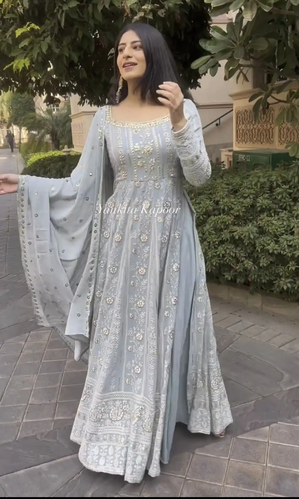 VLM 150 Grey color Foix Georgette Embroidery Woek Salwar Suit Casual, Wedding, Party, Festive, Events . Expected Delivery  4-6 Working Days @2249/- | Jump Suits, Casual Suits, Creative suits, Designer Suits, Palazzo Suits, Party Wear Suits, Patiala Suits, Salwar suit, Straight Suits