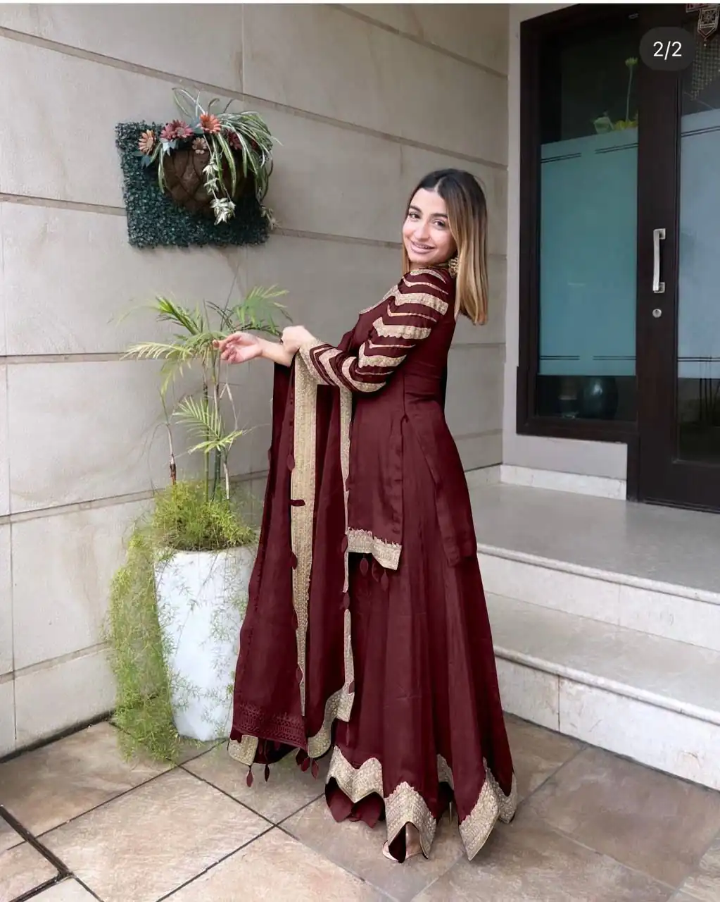 NSR 691 Maroon  Color Faux Georgette Embroidery Work Salwar Suit Casual, Party Festive, Events Etc. Expected Delivery 4-6 Working Days @1899/ | Jump Suits, Casual Suits, Creative suits, Designer Suits, Palazzo Suits, Party Wear Suits, Patiala Suits, Salwar suit, Straight Suits