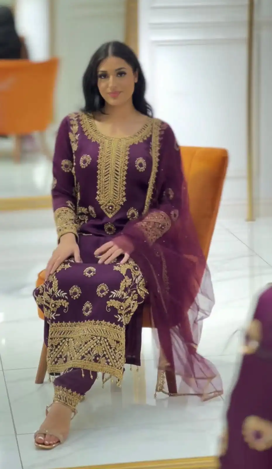 SSR 463 Purple Color Chinnon Silk Embroidery Sequence Salwar Suit Wedding, Party, Festive, Events Expected Delivery 4-6 Working Days @ 2099/- Only | Casual Suits, Creative suits, Designer Suits, Party Wear Suits, Salwar suit, Straight Suits