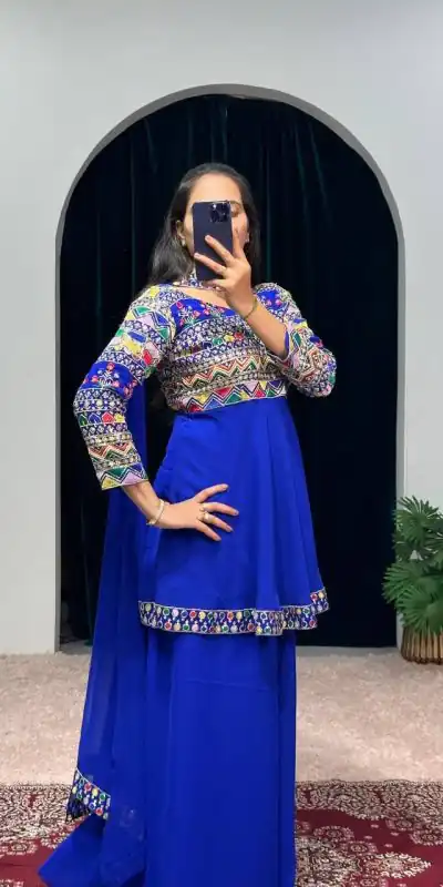 ST 1048 Royal Blue Color Georgette Heavy Embroidery Salwar Suit Casual, Wedding, Party, Festive, Events Etc. Expected Delivery 4-6 Working Days @2179/- | Jump Suits, Casual Suits, Creative suits, Designer Suits, Palazzo Suits, Party Wear Suits, Patiala Suits, Salwar suit, Straight Suits