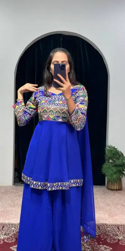 ST 1048 Royal Blue Color Georgette Heavy Embroidery Salwar Suit Casual, Wedding, Party, Festive, Events Etc. Expected Delivery 4-6 Working Days @2179/- | Jump Suits, Casual Suits, Creative suits, Designer Suits, Palazzo Suits, Party Wear Suits, Patiala Suits, Salwar suit, Straight Suits