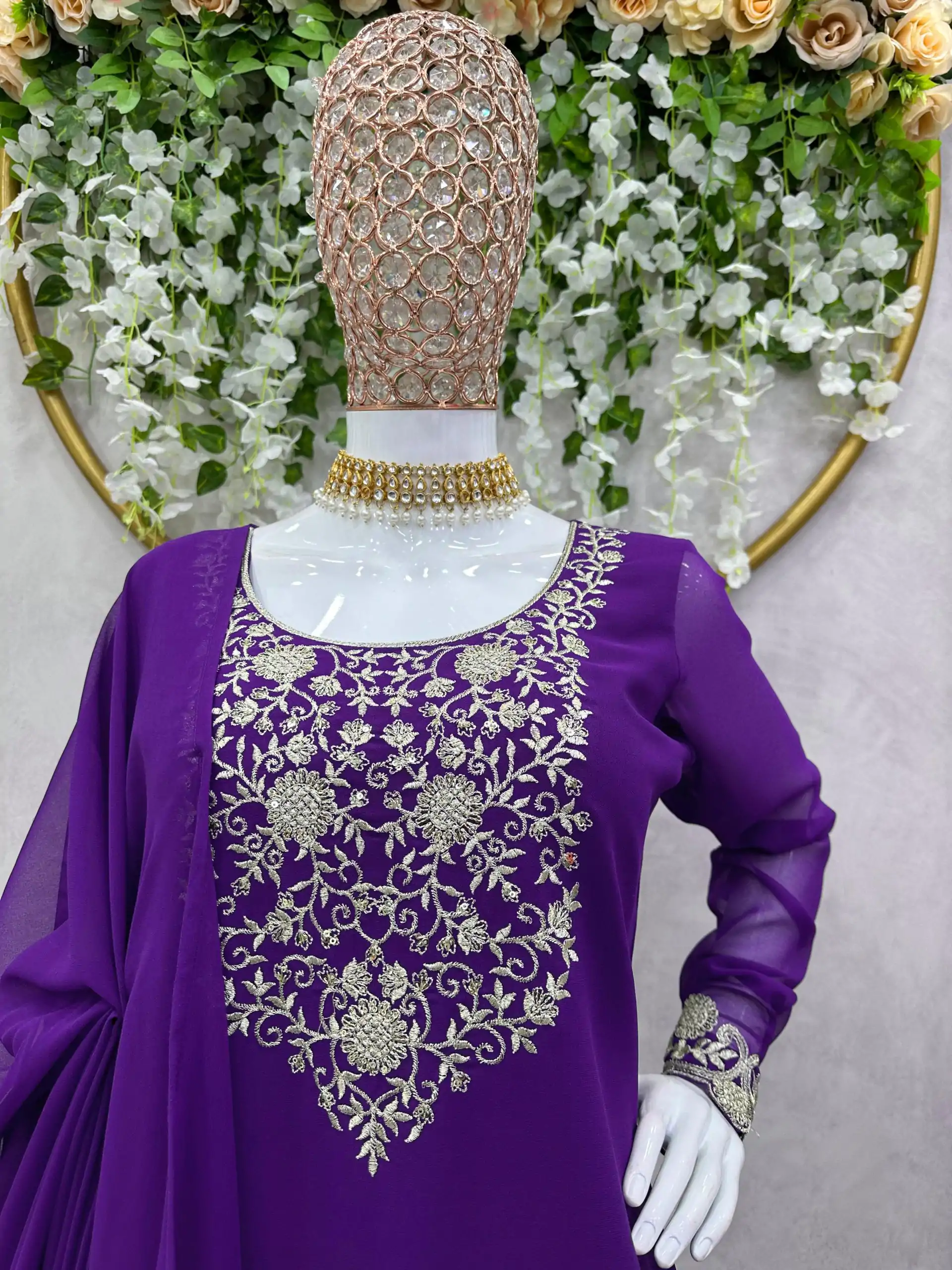 RTC 5707 Violet Color Foix Georgette Thread Work Salwar Suit Wedding, Party, Festive, Events Etc. Expected Delivery 4-6 Working Days @2149/- | Casual Suits, Creative suits, Designer Suits, Palazzo Suits, Party Wear Suits, Patiala Suits, Salwar suit, Straight Suits