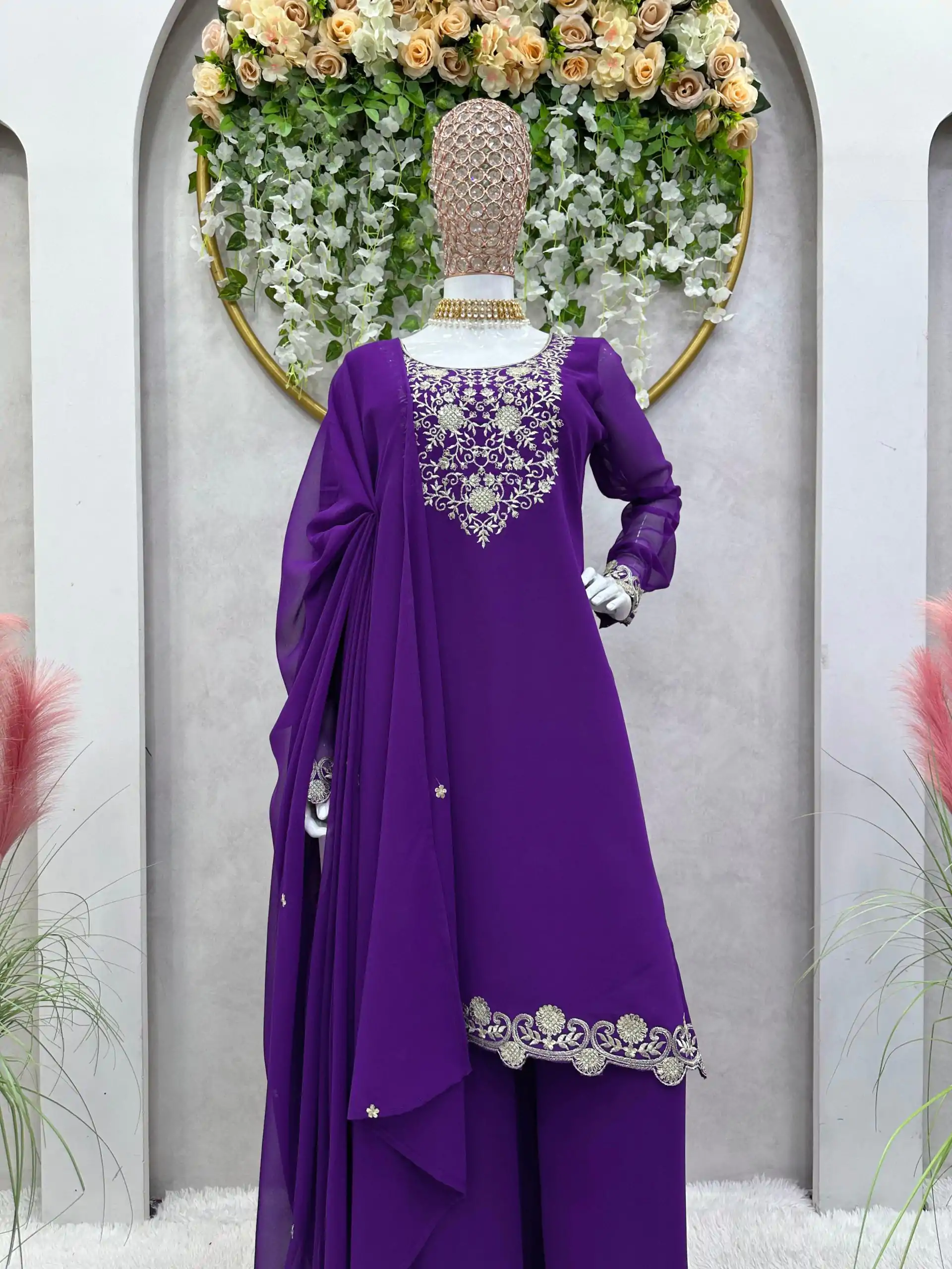 RTC 5707 Violet Color Foix Georgette Thread Work Salwar Suit Wedding, Party, Festive, Events Etc. Expected Delivery 4-6 Working Days @2149/- | Casual Suits, Creative suits, Designer Suits, Palazzo Suits, Party Wear Suits, Patiala Suits, Salwar suit, Straight Suits