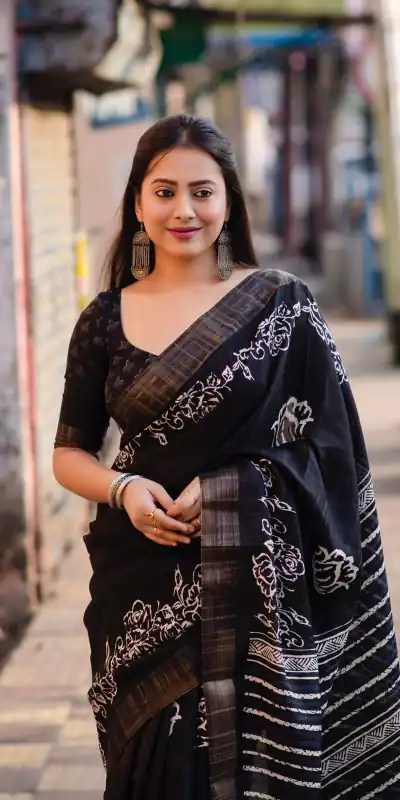 NT 493 Black Color Plain Linen Digital Printed All Over Saree Events Casual Wedding Festive . Expected Delivery 4-6 Working Days @1449/- | Bollywood Sarees, Creative Sarees, Designer Sarees, Embroidered Sarees, Ethnic Saree, Modern Digital sarees, Party Wear Sarees, Sarees