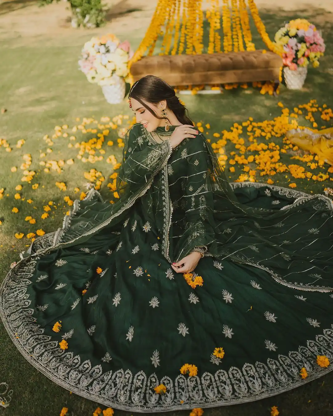NSR 808 Green Color Chinnon Silk Embroidery Sequence Sharara Suit Casual, Wedding, Party, Festive, Events Etc. Expected Delivery 4-6 Working Days @2049/- | Jump Suits, Casual Suits, Creative suits, Designer Suits, Palazzo Suits, Party Wear Suits, Patiala Suits, Salwar suit, Straight Suits