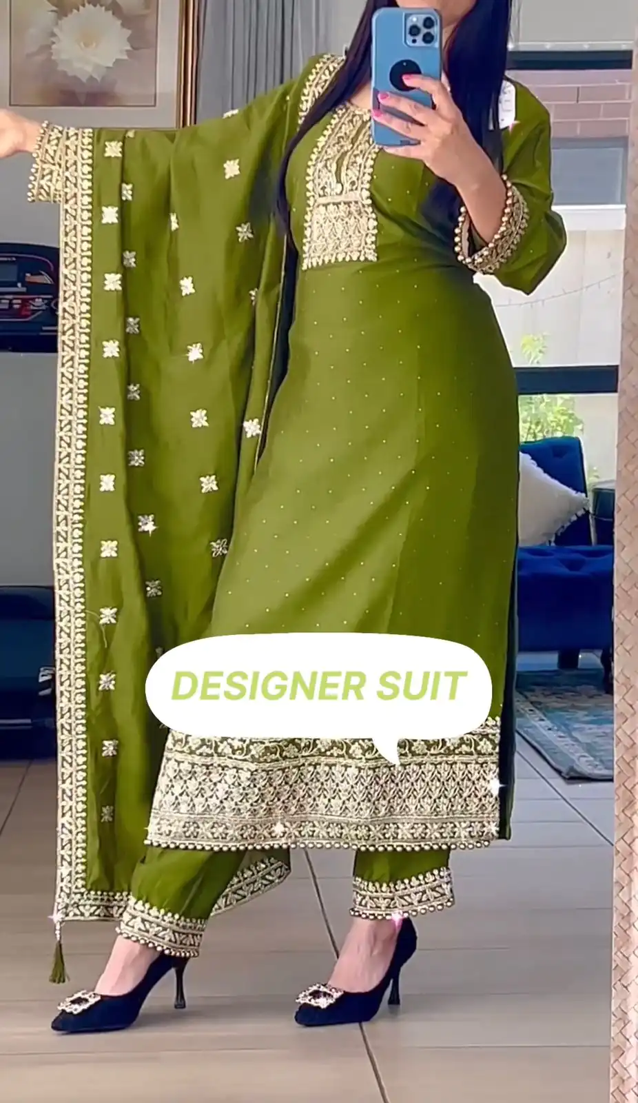 SSR 467 Green Chinnon Silk Embroidery Sequins Sharara Suit Wedding, Party, Festive, Events Etc.   Expected Delivery 4-6 Working Days @1999/- | Casual Suits, Creative suits, Designer Suits, Palazzo Suits, Party Wear Suits, Salwar suit, Straight Suits
