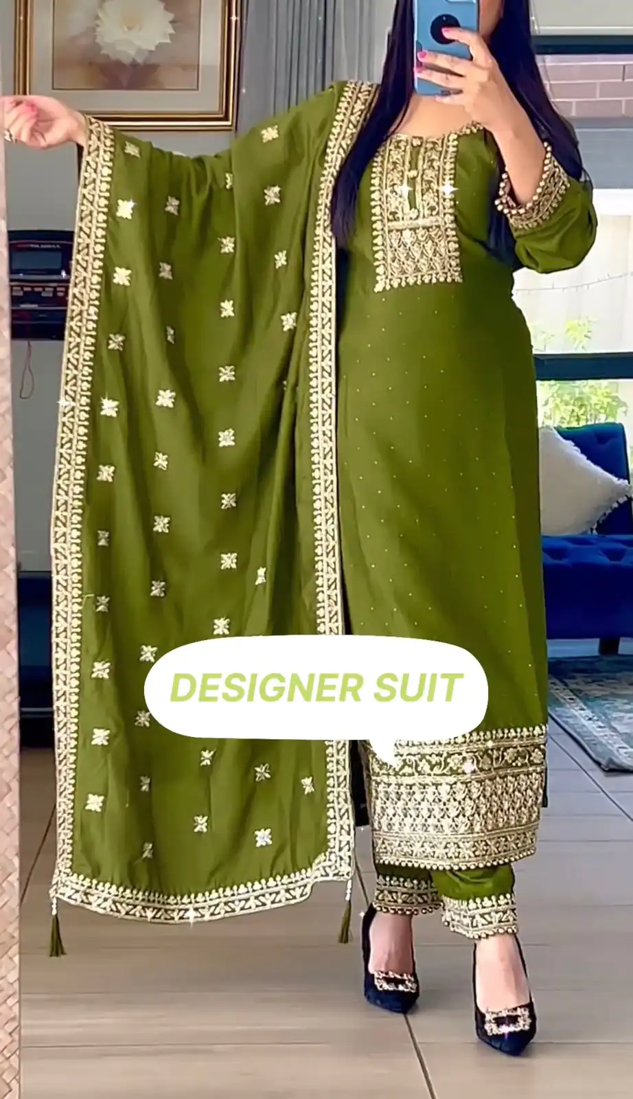 SSR 467 Green Chinnon Silk Embroidery Sequins Sharara Suit Wedding, Party, Festive, Events Etc.   Expected Delivery 4-6 Working Days @1999/- | Casual Suits, Creative suits, Designer Suits, Palazzo Suits, Party Wear Suits, Salwar suit, Straight Suits