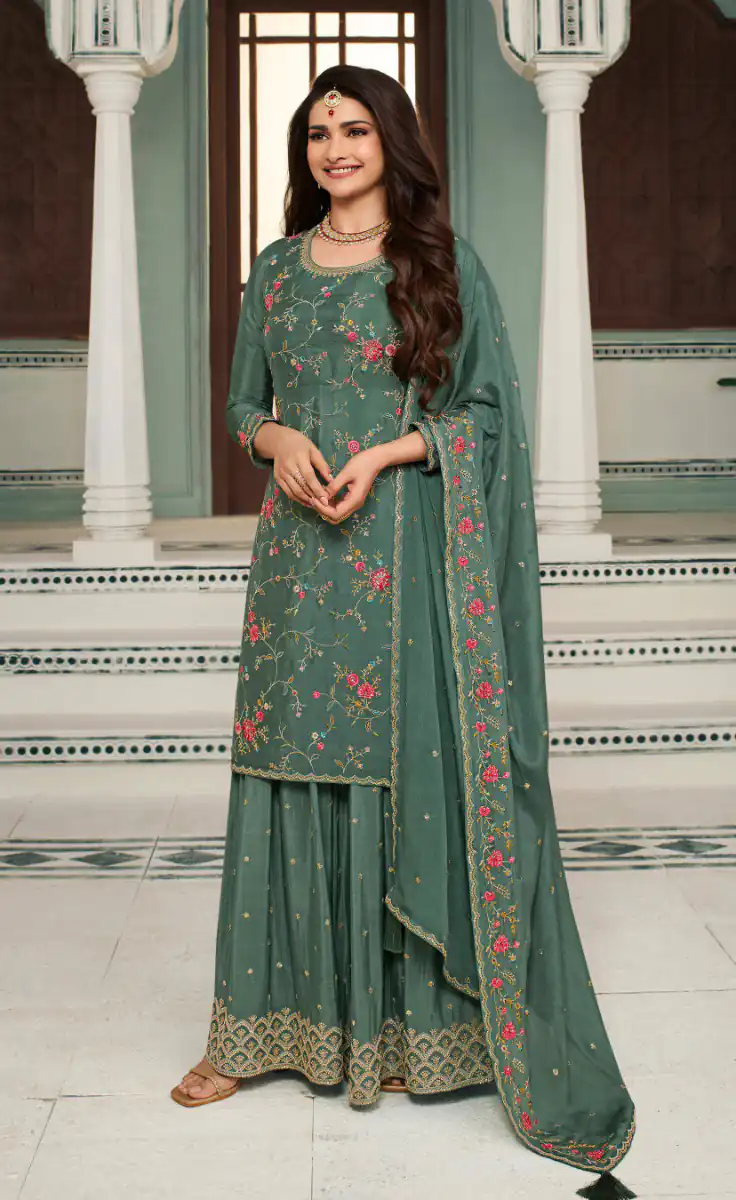 FC AVANTI Green Color Chinon Embroidery Multi Work Salwar Suit Wedding, Party, Festive events, etc.  Expected Delivery  4-6 Working Days @2899/- | Casual Suits, Jump Suits, Creative suits, Designer Suits, Palazzo Suits, Party Wear Suits, Patiala Suits, Salwar suit, Straight Suits
