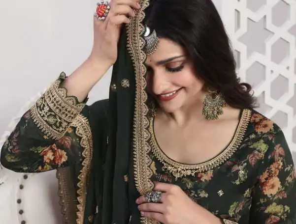 FC Swara 65582 Stone Green Color Vichitra Digital Print Embroidery Salwar Suit Wedding, Party, Festive events, etc.  Expected Delivery  4-6 Working Days @2699 | Casual Suits, Jump Suits, Creative suits, Designer Suits, Palazzo Suits, Party Wear Suits, Patiala Suits, Salwar suit, Straight Suits