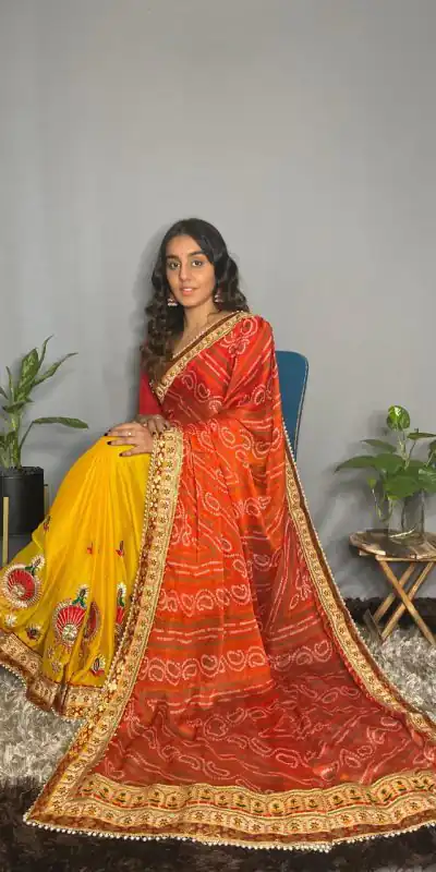 Rangoli Kavya Yellow Color Chiffon Material Double Shaded Saree Casual, Party Wear, Wedding, Events, Etc. Expected Delivery 4-6 Working Days 1799/- | Bollywood Sarees, Creative Sarees, Designer Sarees, Embroidered Sarees, Ethnic Saree, Modern Digital sarees, Party Wear Sarees, Sarees