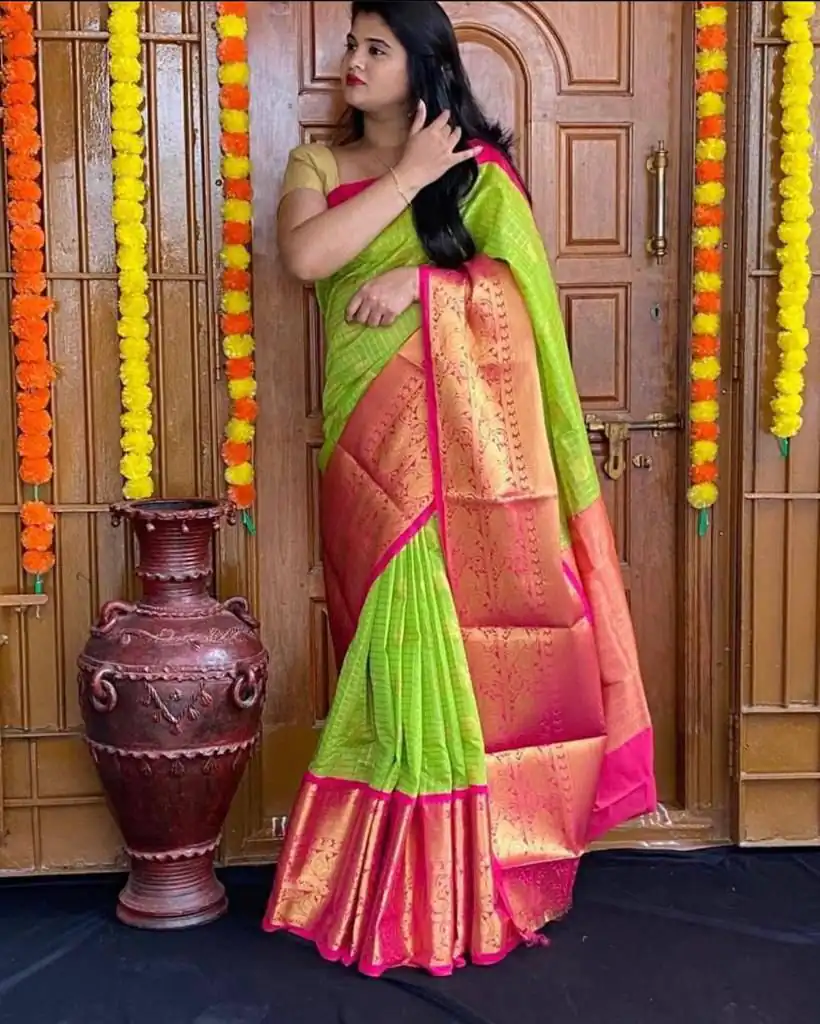 KP 4005 Green Color Soft Lichi Silk Jacquard On All Over Saree Casual, Party Wear, Wedding, Events Etc. Expected Delivery 4-6 Working Days @1449/- | Embroidered Sarees, Bollywood Sarees, Creative Sarees, Designer Sarees, Ethnic Saree, Modern Digital sarees, Party Wear Sarees, Sarees