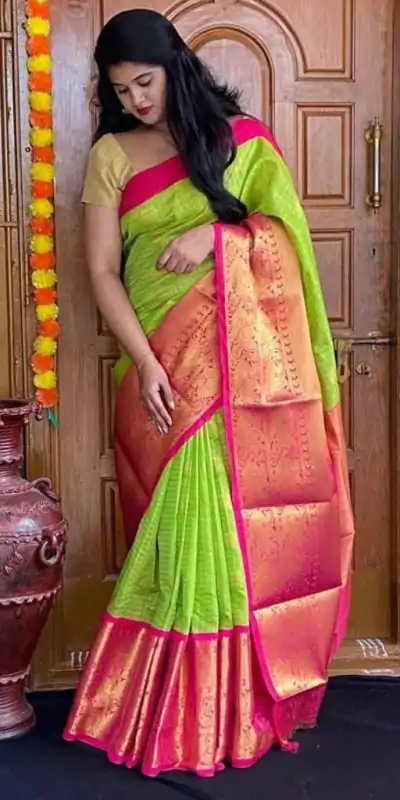 KP 4005 Green Color Soft Lichi Silk Jacquard On All Over Saree Casual, Party Wear, Wedding, Events Etc. Expected Delivery 4-6 Working Days @1449/- | Embroidered Sarees, Bollywood Sarees, Creative Sarees, Designer Sarees, Ethnic Saree, Modern Digital sarees, Party Wear Sarees, Sarees