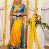 Yellow Soft Silk Jacquard All Over Saree