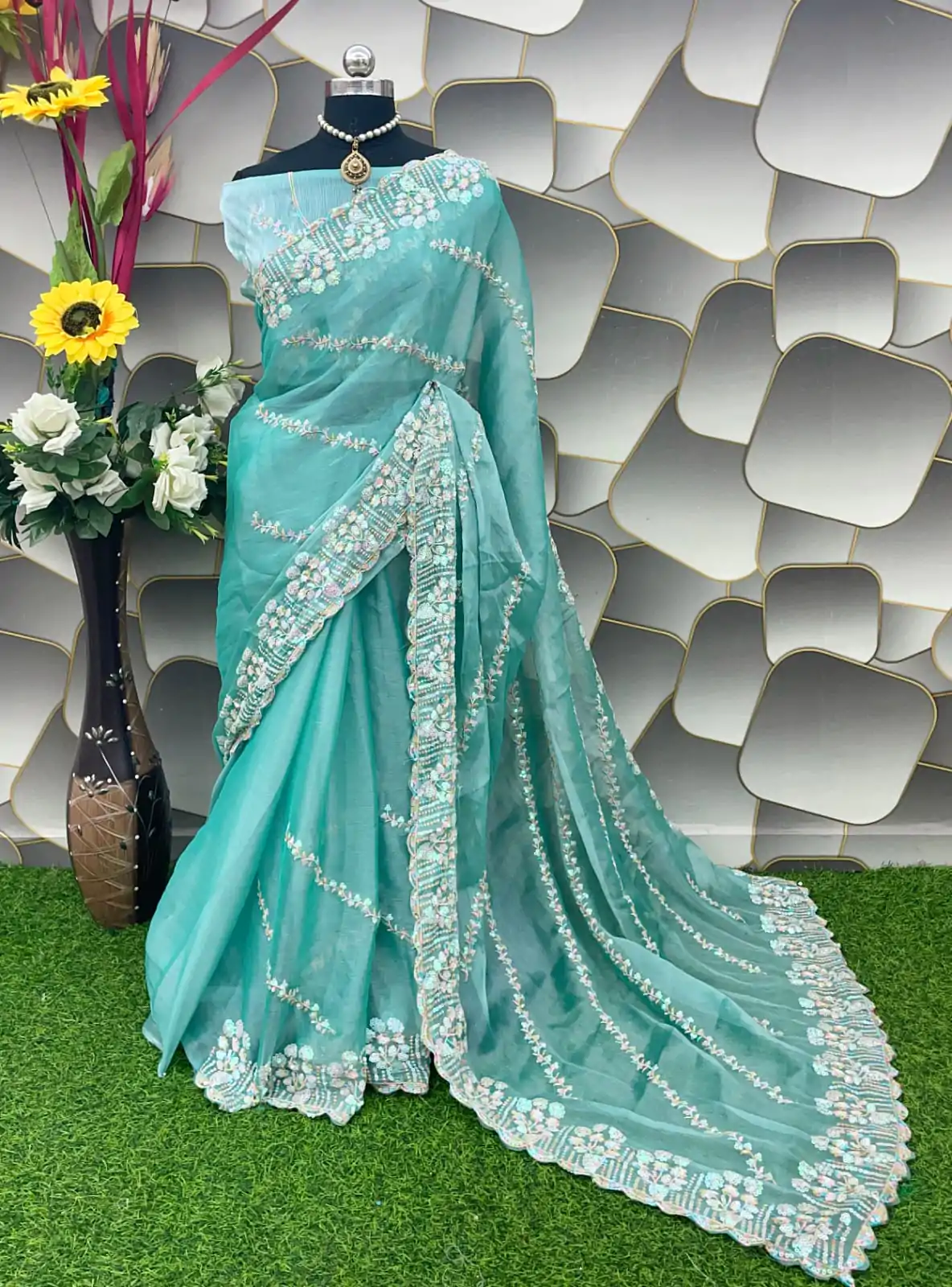 SC 289 Blue Color Jimi Choo Silk Beautiful Embroidery Saree , Party Wear, Events, Festivals Expected Delivery 4-6 Working Days 1999/- | Bollywood Sarees, Creative Sarees, Designer Sarees, Embroidered Sarees, Ethnic Saree, Modern Digital sarees, Party Wear Sarees, Sarees