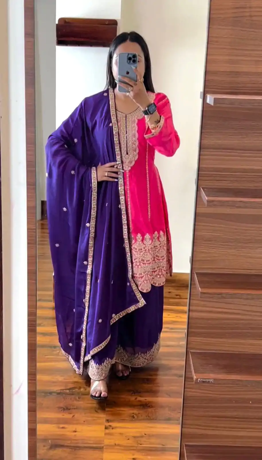 KD 1466 Pink Color Chinon Silk Sequence Work Salwar Suit Casual, Party, Festive, Events Wedding Etc.  Expected Delivery 4-6 Working Days @3049/- | Casual Suits, Creative suits, Designer Suits, Palazzo Suits, Party Wear Suits, Salwar suit, Straight Suits