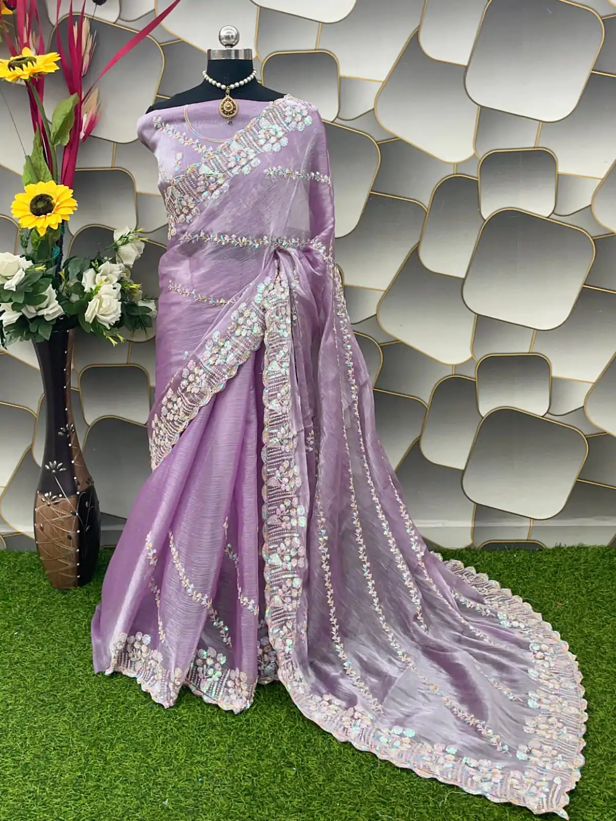 SC 289 Purple Color Jimi Choo Silk Beautiful Embroidery Saree , Party Wear, Events, Festivals Expected Delivery 4-6 Working Days 1999/- | Bollywood Sarees, Creative Sarees, Designer Sarees, Embroidered Sarees, Ethnic Saree, Modern Digital sarees, Party Wear Sarees, Sarees