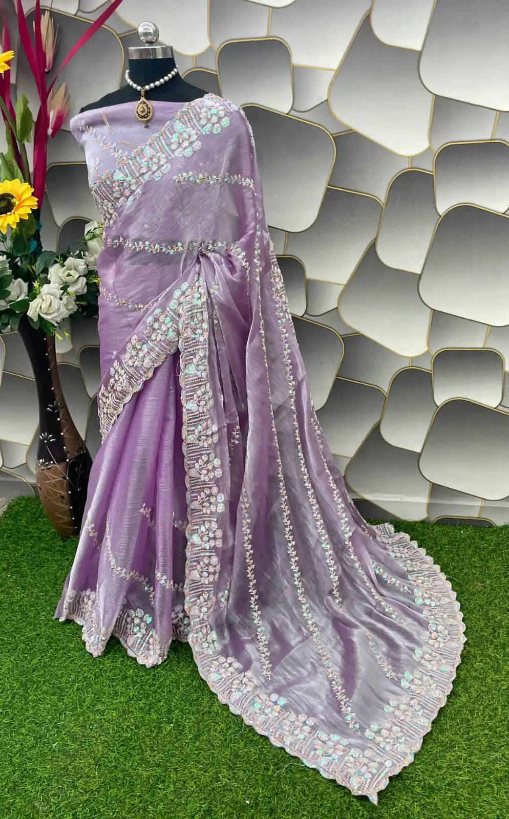 SC 289 Purple Color Jimi Choo Silk Beautiful Embroidery Saree , Party Wear, Events, Festivals Expected Delivery 4-6 Working Days 1999/- | Bollywood Sarees, Creative Sarees, Designer Sarees, Embroidered Sarees, Ethnic Saree, Modern Digital sarees, Party Wear Sarees, Sarees