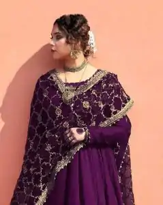  ZSR 3063 Purple Color Georgette Embroidery Sequence Salwar Suit Casual, Wedding, Festive, Events Expected Delivery 4-6 Working Days @2049/- | Casual Suits, Jump Suits, Creative suits, Designer Suits, Palazzo Suits, Party Wear Suits, Patiala Suits, Salwar suit, Straight Suits