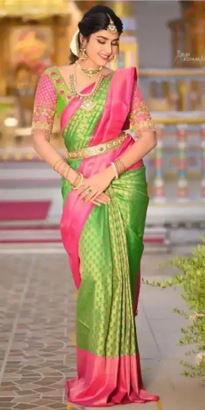 KP 5048 Parrot Green Color Soft Lichi Silk Jacquard On All Over Saree Casual, Party Wear, Wedding, Events Etc. Expected Delivery 4-6 Working Days @1449/- | Bollywood Sarees, Creative Sarees, Designer Sarees, Embroidered Sarees, Ethnic Saree, Modern Digital sarees, Party Wear Sarees, Sarees