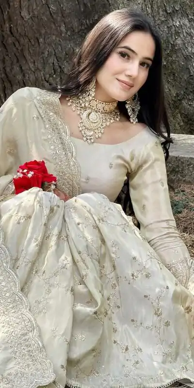 SRK 5172 Grey Color Pure Chinnon Silk Embroidery Sequence Salwar Suit Wedding, Party, Festive, Events Expected Delivery 4-6 Working Days @ 2049/- | Casual Suits, Jump Suits, Creative suits, Designer Suits, Palazzo Suits, Party Wear Suits, Patiala Suits, Salwar suit, Straight Suits