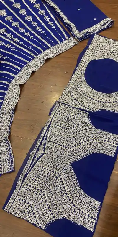 BD 1610 Royal Blue Color Georgette Embroidered Lehenga Choli Casual, Wedding, Festive, Events Expected Delivery 4-6 Working Days @3249/- | Bollywood Lehenga, Creative Lehenga, Designer Lehenga, Embroidered Lehenga, Lehenga, Party Wear Lehenga