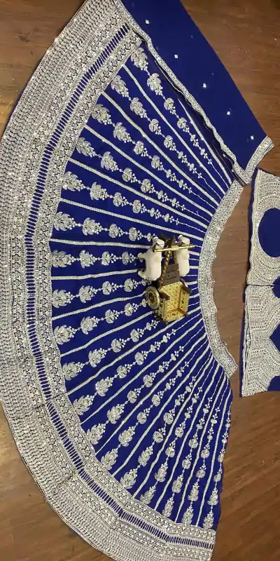 BD 1610 Royal Blue Color Georgette Embroidered Lehenga Choli Casual, Wedding, Festive, Events Expected Delivery 4-6 Working Days @3249/- | Bollywood Lehenga, Creative Lehenga, Designer Lehenga, Embroidered Lehenga, Lehenga, Party Wear Lehenga