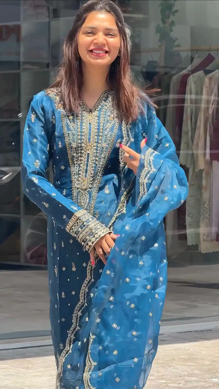 AD 162 Blue Color Organza Silk Embroidery Work Sharara Suit Casual, Wedding, Party, Festive, Events Etc. Expected Delivery 4-6 Working Days @1899/- | Casual Suits, Jump Suits, Creative suits, Designer Suits, Palazzo Suits, Party Wear Suits, Patiala Suits, Salwar suit, Straight Suits