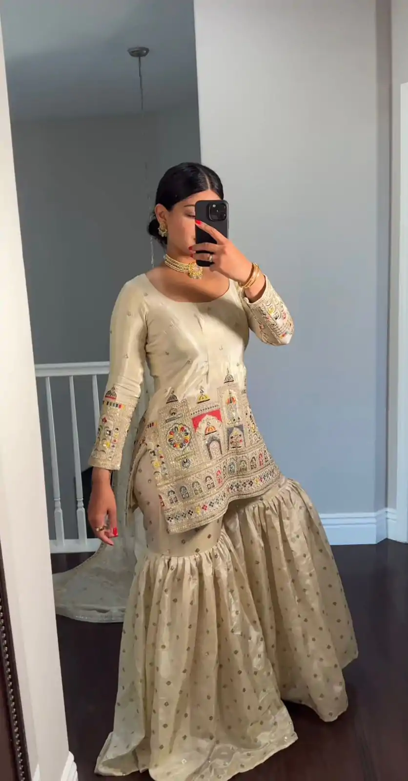 NSR 811 Cream Color Pure Chinnon Silk Embroidery Coding Salwar Suit Casual, Party Festive, Events Etc. Expected Delivery 4-6 Working Days @2149/- | Casual Suits, Jump Suits, Creative suits, Designer Suits, Palazzo Suits, Party Wear Suits, Patiala Suits, Salwar suit, Straight Suits