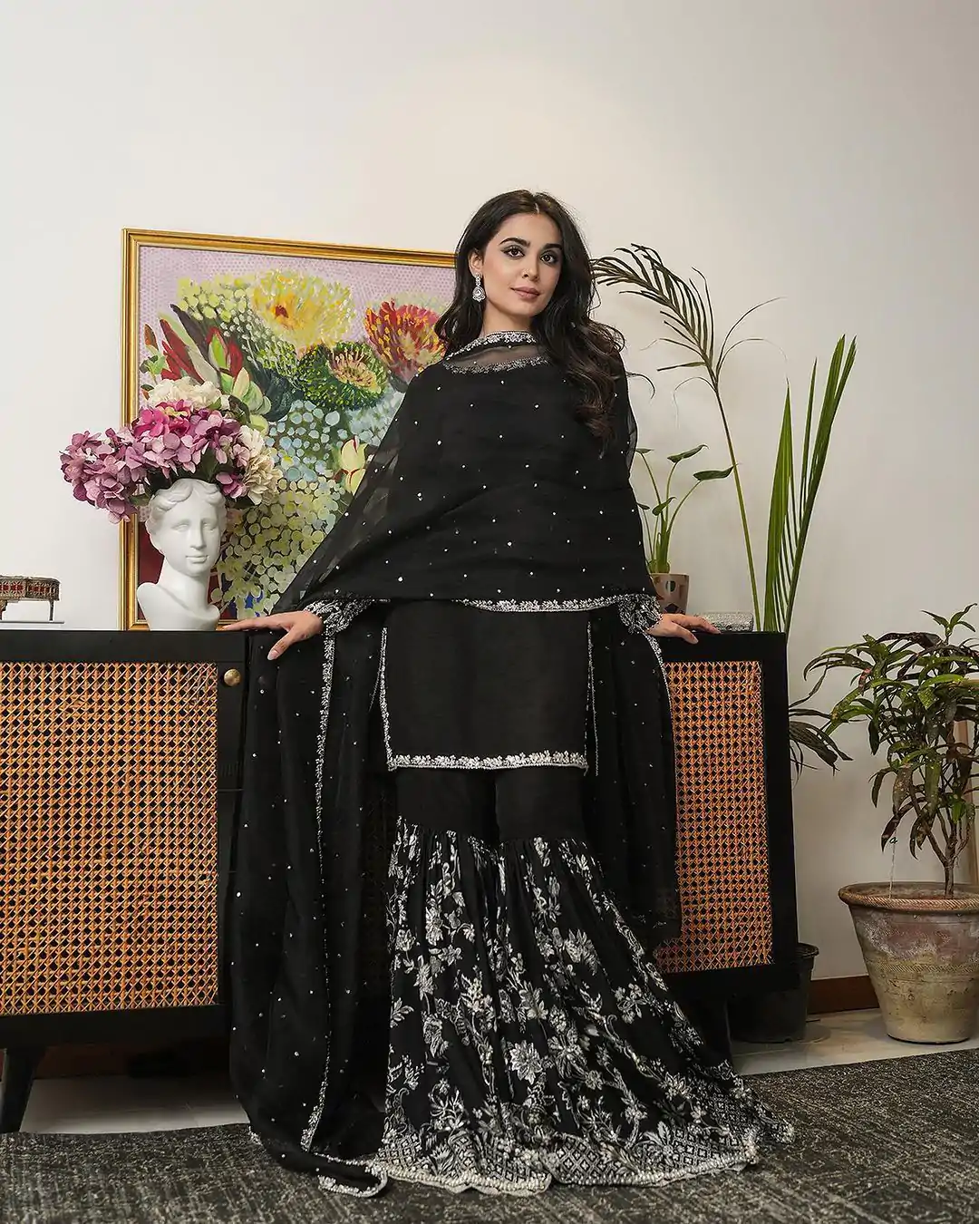 SRK 5167 Black Color Foix Georgette Thread Sequence Work Salwar Suit Wedding, Party, Festive, Events Etc. Expected Delivery 4-6 Working Days @2099/- | Casual Suits, Jump Suits, Creative suits, Designer Suits, Palazzo Suits, Party Wear Suits, Patiala Suits, Salwar suit, Straight Suits