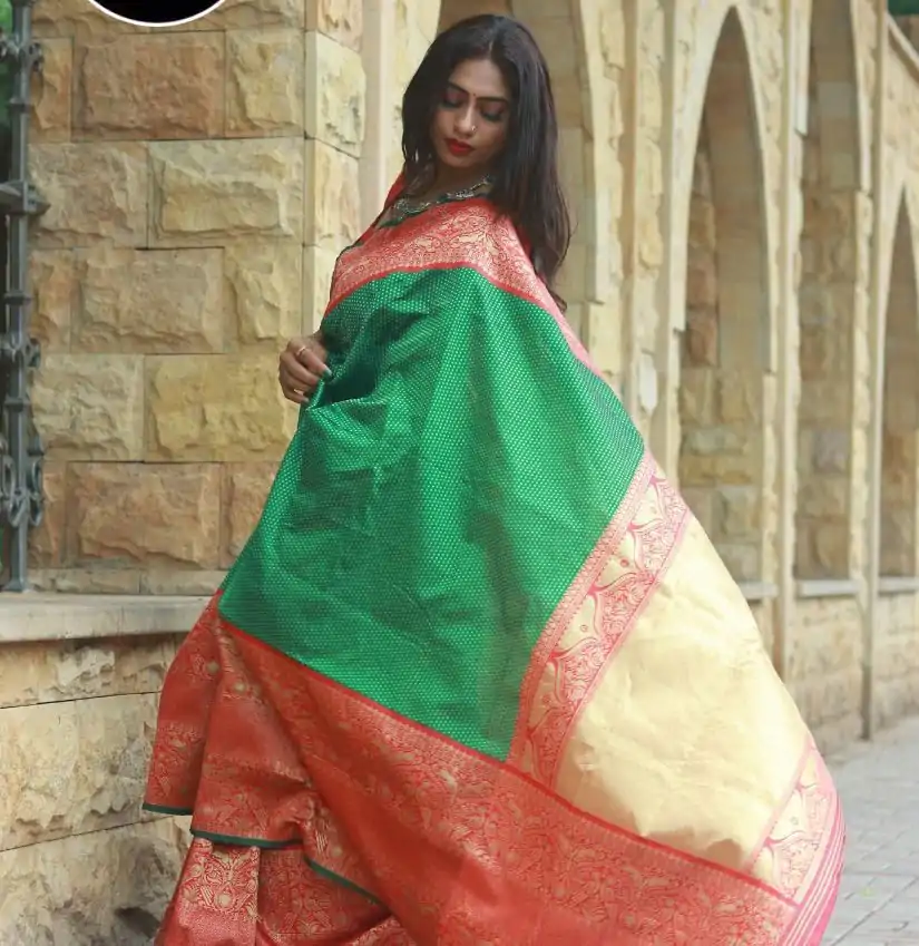 KP 1022 Green Color Soft Lichi Silk Jacquard On All Over Saree Casual, Party Wear, Wedding, Events Etc. Expected Delivery 4-6 Working Days @1449/- | Bollywood Sarees, Creative Sarees, Designer Sarees, Embroidered Sarees, Ethnic Saree, Modern Digital sarees, Party Wear Sarees, Sarees