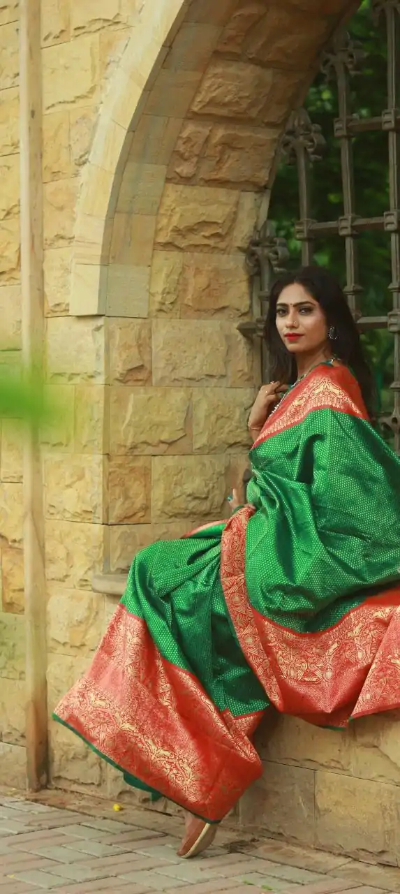 KP 1022 Green Color Soft Lichi Silk Jacquard On All Over Saree Casual, Party Wear, Wedding, Events Etc. Expected Delivery 4-6 Working Days @1449/- | Bollywood Sarees, Creative Sarees, Designer Sarees, Embroidered Sarees, Ethnic Saree, Modern Digital sarees, Party Wear Sarees, Sarees