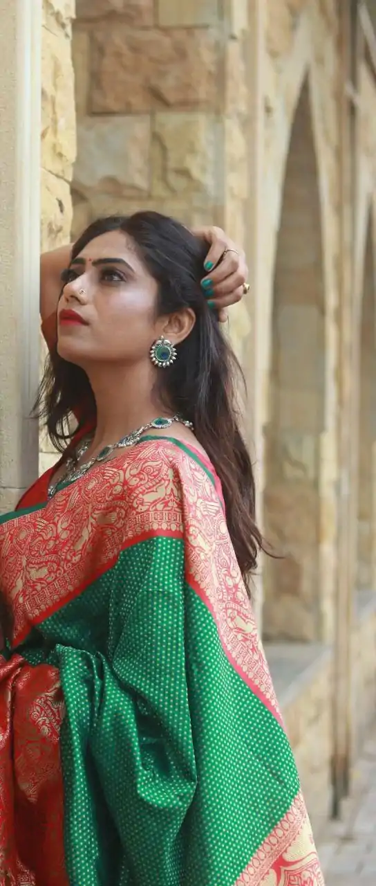 KP 1022 Green Color Soft Lichi Silk Jacquard On All Over Saree Casual, Party Wear, Wedding, Events Etc. Expected Delivery 4-6 Working Days @1449/- | Bollywood Sarees, Creative Sarees, Designer Sarees, Embroidered Sarees, Ethnic Saree, Modern Digital sarees, Party Wear Sarees, Sarees