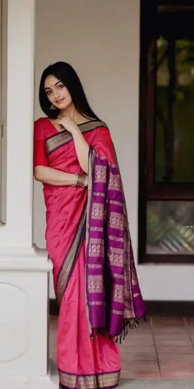 KP 1022 Pink Color Soft Lichi Silk Jacquard On All Over Saree Casual, Party Wear, Wedding, Events Etc. Expected Delivery 4-6 Working Days @1449/- | Bollywood Sarees, Creative Sarees, Designer Sarees, Embroidered Sarees, Ethnic Saree, Modern Digital sarees, Party Wear Sarees, Sarees