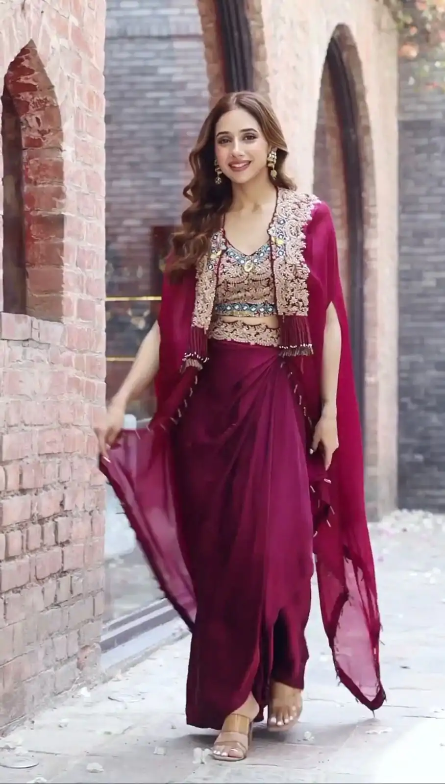 KD 1358 Wine Color Organza silk Thread Sequence Dhoti Salwar Casual, Party Wear, Wedding, Events Etc. Expected Delivery 4-6 Working Days @1849/- | Casual Suits, Jump Suits, Creative suits, Designer Suits, Palazzo Suits, Party Wear Suits, Patiala Suits, Salwar suit, Straight Suits