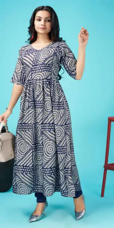 MC 1020 Blue Color Rayon Foil Print With Dori Pattern Gown Casual, Party Wear, Wedding, Events, Festivals Wear Expected Delivery 4-6 Working Days @1369/- | Bollywood Gowns, Creative Gowns, Designer Gowns, Embroidered Gowns, Gowns, Party Wear Gowns