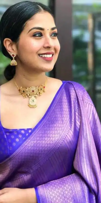 KP 4009 Violet Color Soft Lichi Silk Jacquard On All Over Saree Casual, Party Wear, Wedding, Events Etc. Expected Delivery 4-6 Working Days @1299/- | Bollywood Sarees, Creative Sarees, Designer Sarees, Embroidered Sarees, Ethnic Saree, Modern Digital sarees, Party Wear Sarees, Sarees