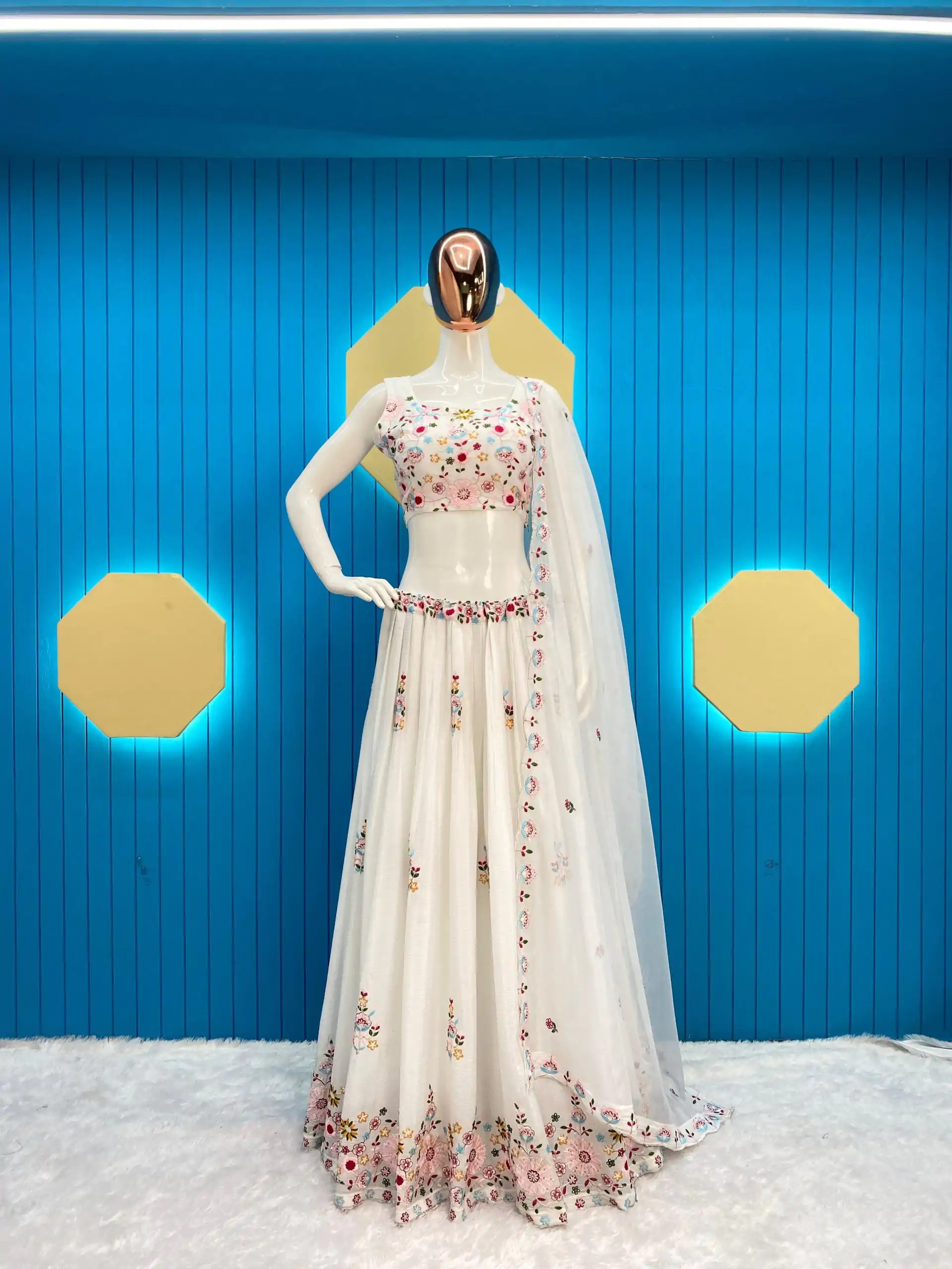 LG 1855 White Color Chinon Sequence Embroidery Lehenga Choli Traditional Wear, Festive, Wedding, Events Expected Delivery 4-6 Working Days @3249/- | Bollywood Lehenga, Creative Lehenga, Designer Lehenga, Embroidered Lehenga, Lehenga, Party Wear Lehenga