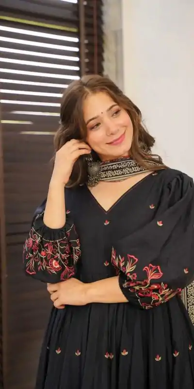 SRK 5171 Black Color Pure Chinnon Silk Embroidery Sequence Salwar Suit Wedding, Party, Festive, Events Expected Delivery 4-6 Working Days @ 1999/- | Casual Suits, Jump Suits, Creative suits, Designer Suits, Palazzo Suits, Party Wear Suits, Patiala Suits, Salwar suit, Straight Suits