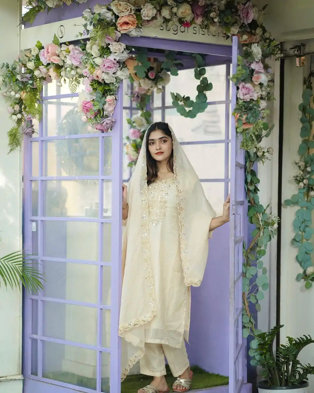 BE 244 Cream Color Organza Cording Embroidery Salwar Suit Wedding, Party, Festive events, etc. Expected Delivery 4-6 Working Days @1999/- | Casual Suits, Creative suits, Designer Suits, Palazzo Suits, Party Wear Suits, Patiala Suits, Salwar suit, Straight Suits