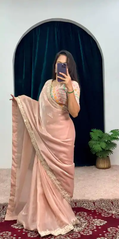 ST 473 Dusty Color Jimmy Choo Embroidery Sequins Saree Casual, Wedding, Party, Festive, Events Etc. Expected Delivery 4-6 Working Days @2449/- | Bollywood Sarees, Creative Sarees, Designer Sarees, Embroidered Sarees, Ethnic Saree, Modern Digital sarees, Party Wear Sarees, Sarees